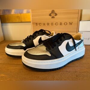 Nike Air Jordan 1 Black and Silver Sneakers